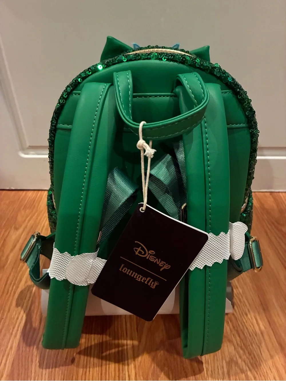 New Loungefly Green Emerald Tinker Bell Excl Sequin Mini Backpack with Bow